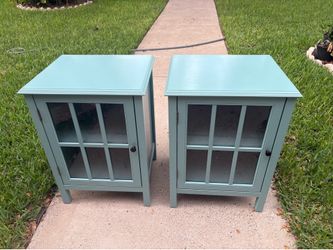 Set of 2 teal color nightstands