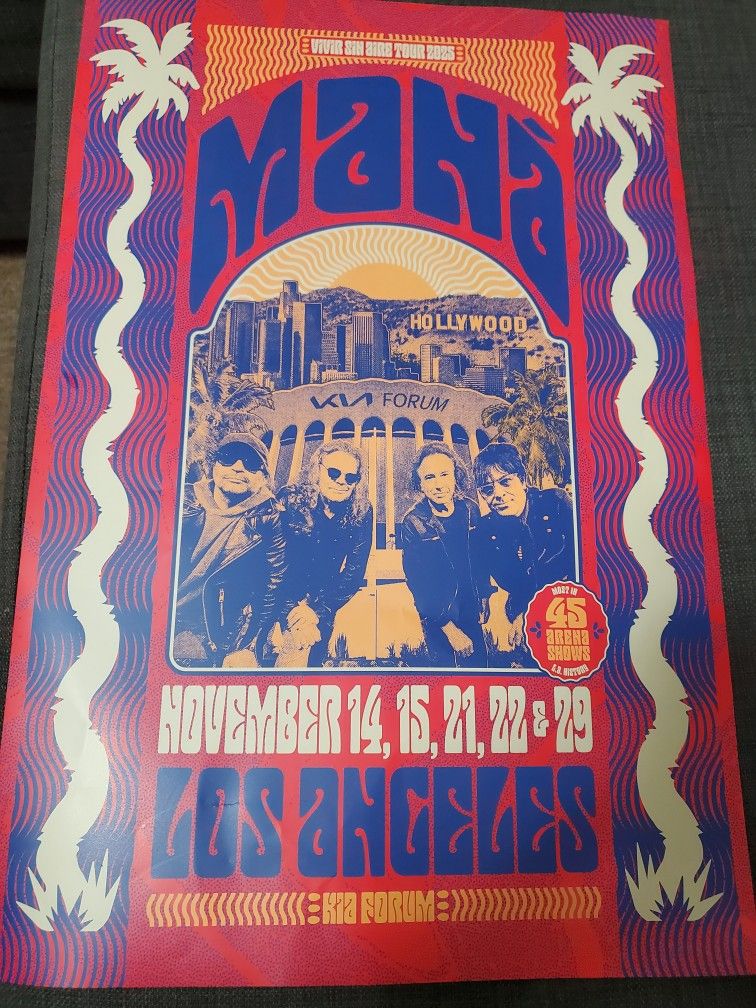 Mana Poster from 2025 Vivir Sin Aire Tour for Sale