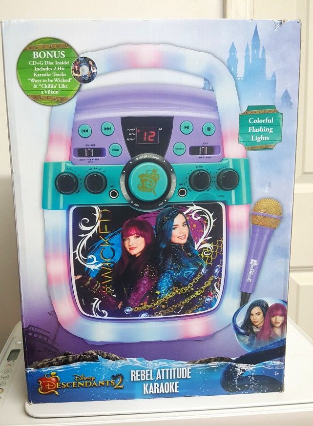 Disney descendants 2 Rebel Attitude Karaoke flashing light bar and Karaoke Disc
