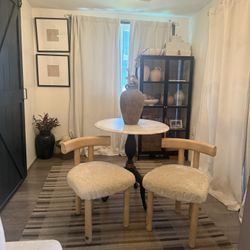  CB2 Shearling Perle Chairs  By Goop Set Of 2 For $475