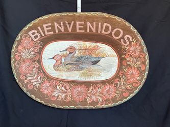Decorative Welcome Country Wood Plaque “BIENVENIDOS” 20”x14” Item#095