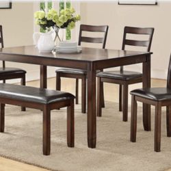 Dining Table + 4 Chairs & Bench
