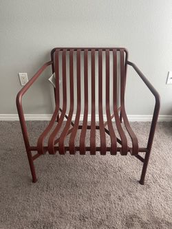 Authentic HAY Palissade High Lounge Chair Iron Red Steel by Bouroullec EUC
