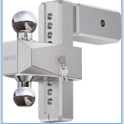 MZS Patented Upgraded Aluminum Adjustable Trailer Hitch -Drop Hitch-Tow Hitch with 3 inch Receiver-Heavy Duty with 8-Inch Drop/Rise for Truck (21,000 