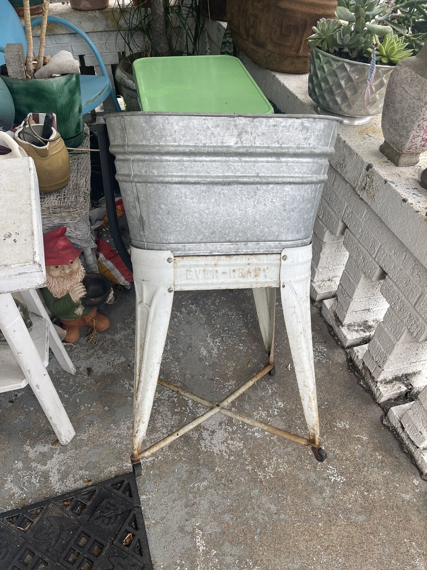 Antique Ever -Ready Galvanized Wash Tub