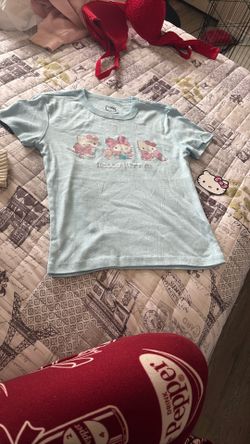Hello Kitty Baby Tee Size Small Y2K Blue Top NWT