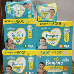 Pampers Swaddlers Size 1 & 2 