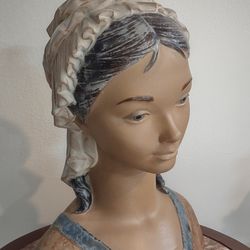 RARE VTG STUNNING LARGE LLADRO Little Girl Bust Sculpture  RETIRED 13”H.