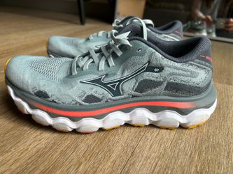 Mizuno Wave Horizon 7 Running Shoes Lead Nickel Gray Orange Stability Sneaker