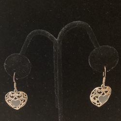 Heart Earrings Silver Pierced