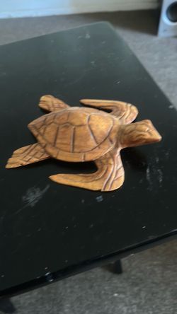 6 inch Hand Carved Wood Hawaiian Honu Sea Turtle - Small