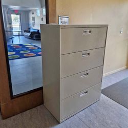 Four Drawer Metal Lateral File Cabinet !