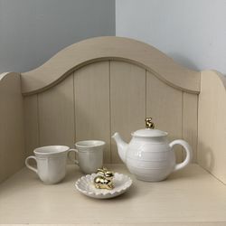 Ceramic Tea Pot, Treat Dish & Mugs 🐰✨