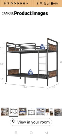 Heavy Duty Metal Bunk Bed Twin Over Twin Bunk Bed Convertible Bunk Bed
