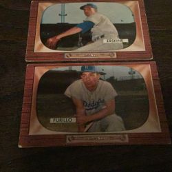 2 1955 Bowman Baseball Cards Brooklyn Dodgers