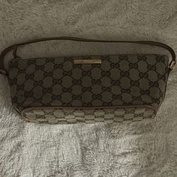 Gucci GG Canvas Leather Handbag Accessory Pouch