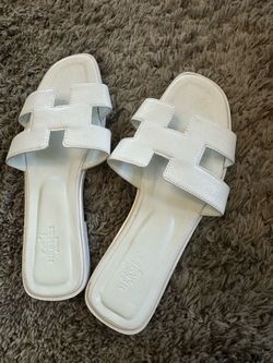 hermes white sandals