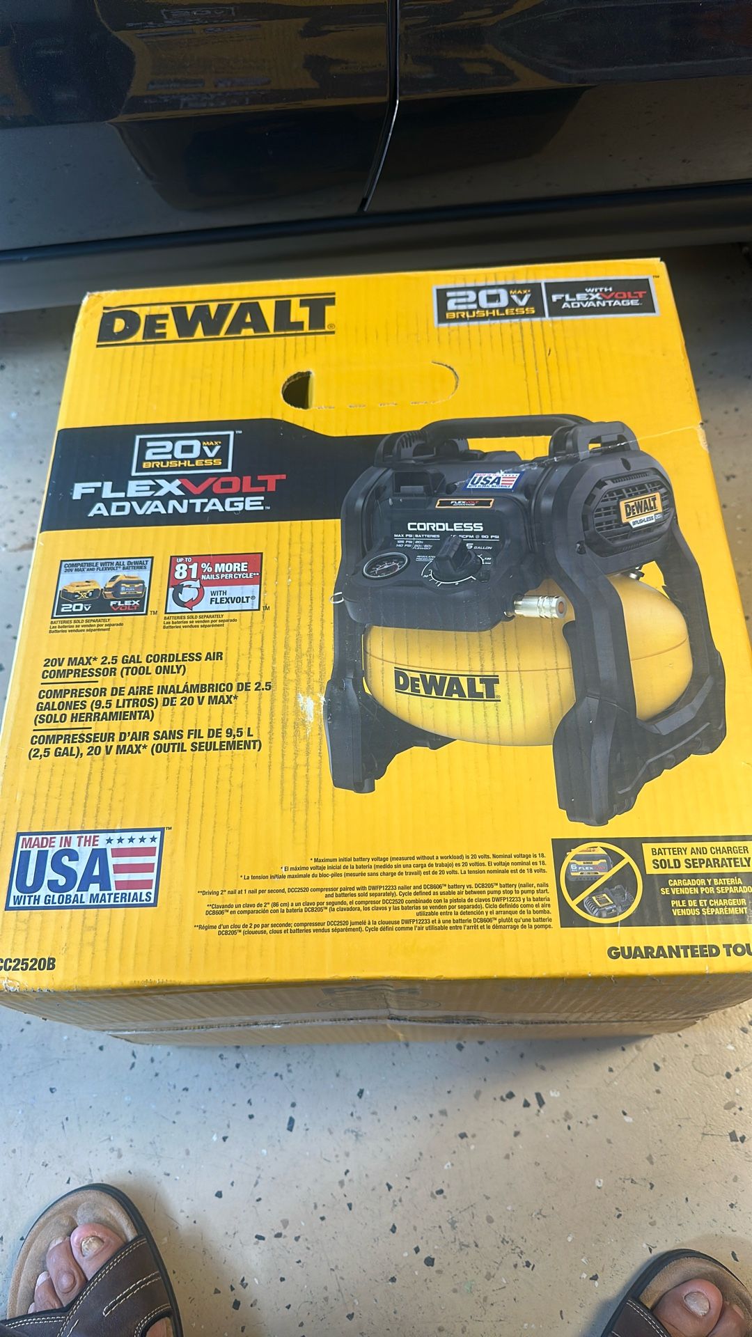 20v Max 2.5 Gal Cordless Air Compressor $160 Tool Only