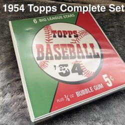 Vintage 1954 Topps Baseball COMPLETE Set of 250 Incl Hank Aaron Ernie Banks Rookies LOOK!