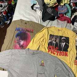 Long Sleeve T Shirt Bundle (Jimi Hendrix, Looney tunes, And pulp Fiction) XL And XXL