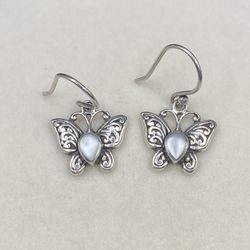 925 Moonstone Butterfly Earrings 