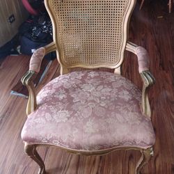 Beautiful Vintage Louie Xv Cane Back Chair 