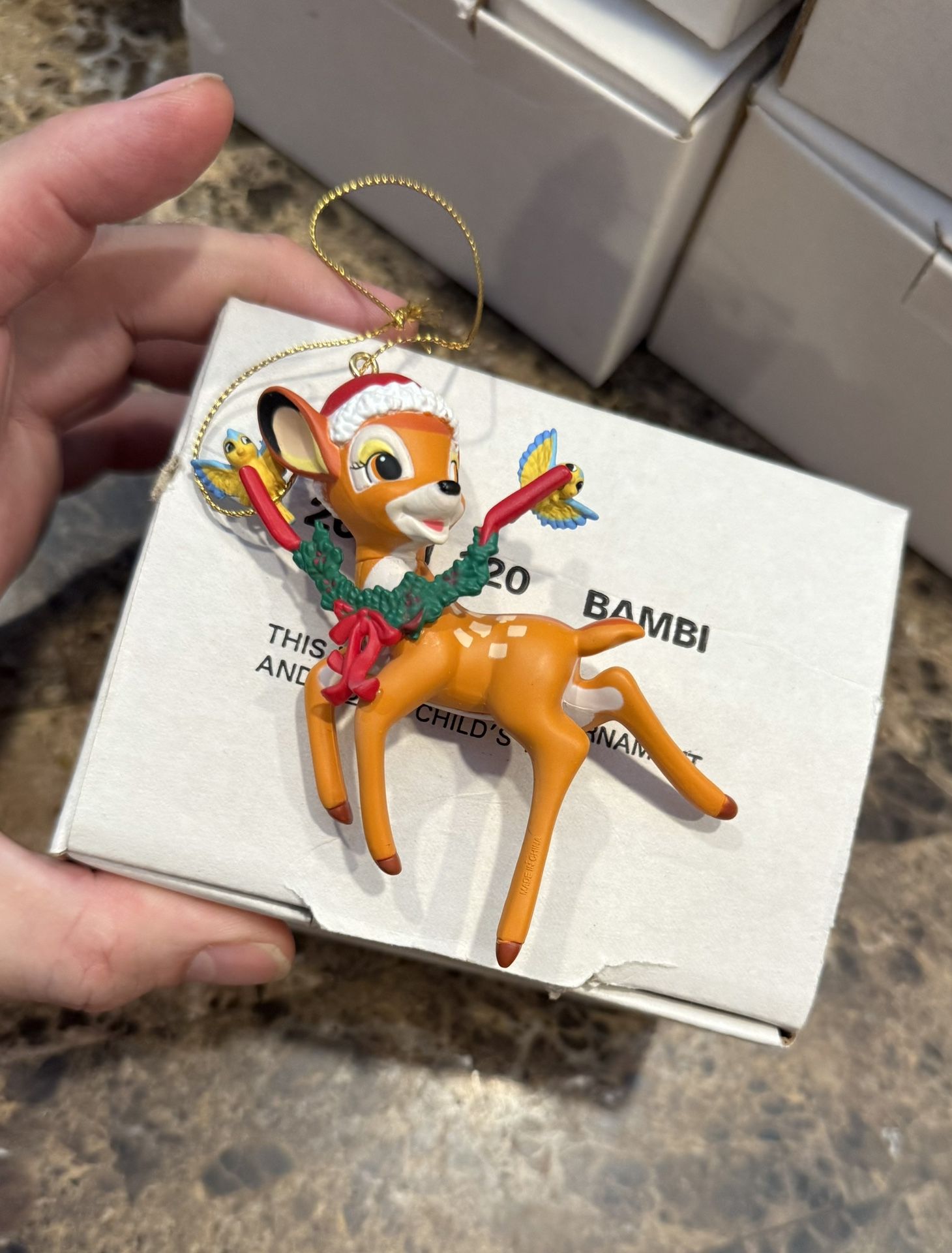 Disney Grolier Bambi Christmas Ornament #26231 120 Vintage Original Box