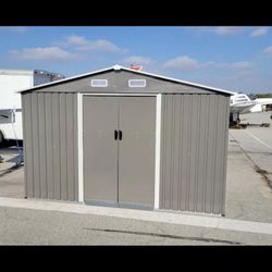 New 10x8 ft (New in box) 8' L × 10' W × 6.'H galvanized Metal Storage Shed Outdoor Gard