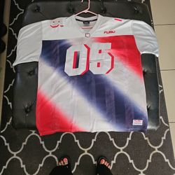 FUBU jersey, gray, Fubu 05, vintage hip hop t-shirt, 90s hip hop, 1990s