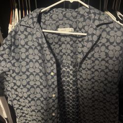 coach button up short sleeve