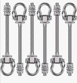 6 Pack Wood Beam And I Beam Hanger Set Stainless Steel Permanent Anti Rust Heavy Duty Swing Hooks...