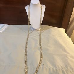 Gold Tone 2 Strand Chain Necklace
