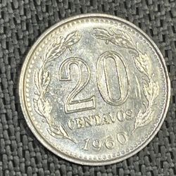 1960 Twenty Centavos 