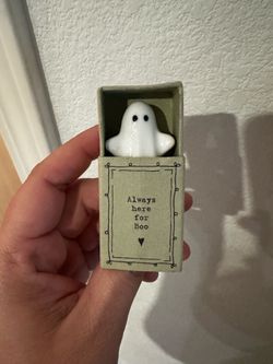 Always here for boo ceramic ghost figurine