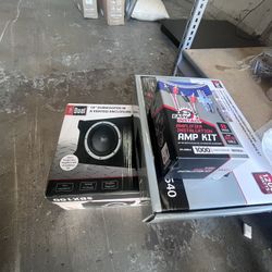 Single Dual 10” Subwoofer Amp And Wires
