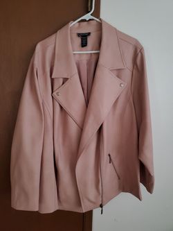 Blush pink leather jacket