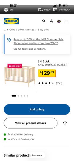 Crib/ Toddler bed