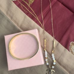 Bangle bracelet and necklace