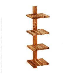 Takara Teak Small Column Shelf, Floating Shelf x2