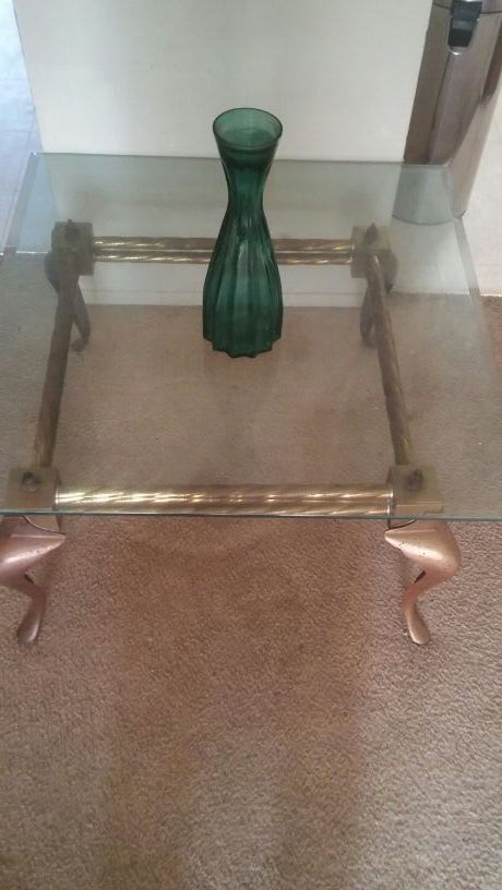 2 glass tables