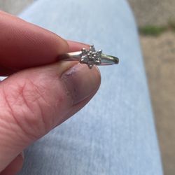 Diamond Cluster White Gold Ring