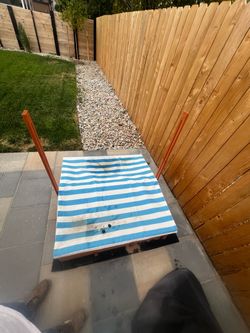 Kids Wooden Sandbox w/ Cover & Benches – Like New