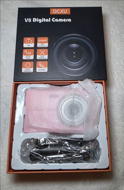 OCXU V8 Digital Camera 4K 64MP Pink