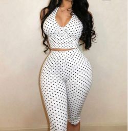 Polka Dot White 2 Piece Set (Small)