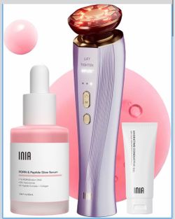 INIA Flare 3-in-1 Microcurrent Facial Device Red Light Therapy for Face
