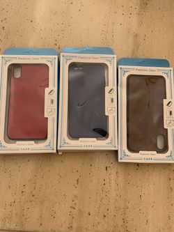 Variety iPhone X/XS and 6/6S cases, red, brown, or blue