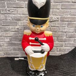 Vintage Drummer Boy Soldier Christmas Blow Mold 33" Lighted Grand Venture