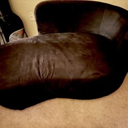 black suede ottoman/ lounge chair 