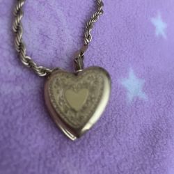 Rope Chain And Heart Locket 