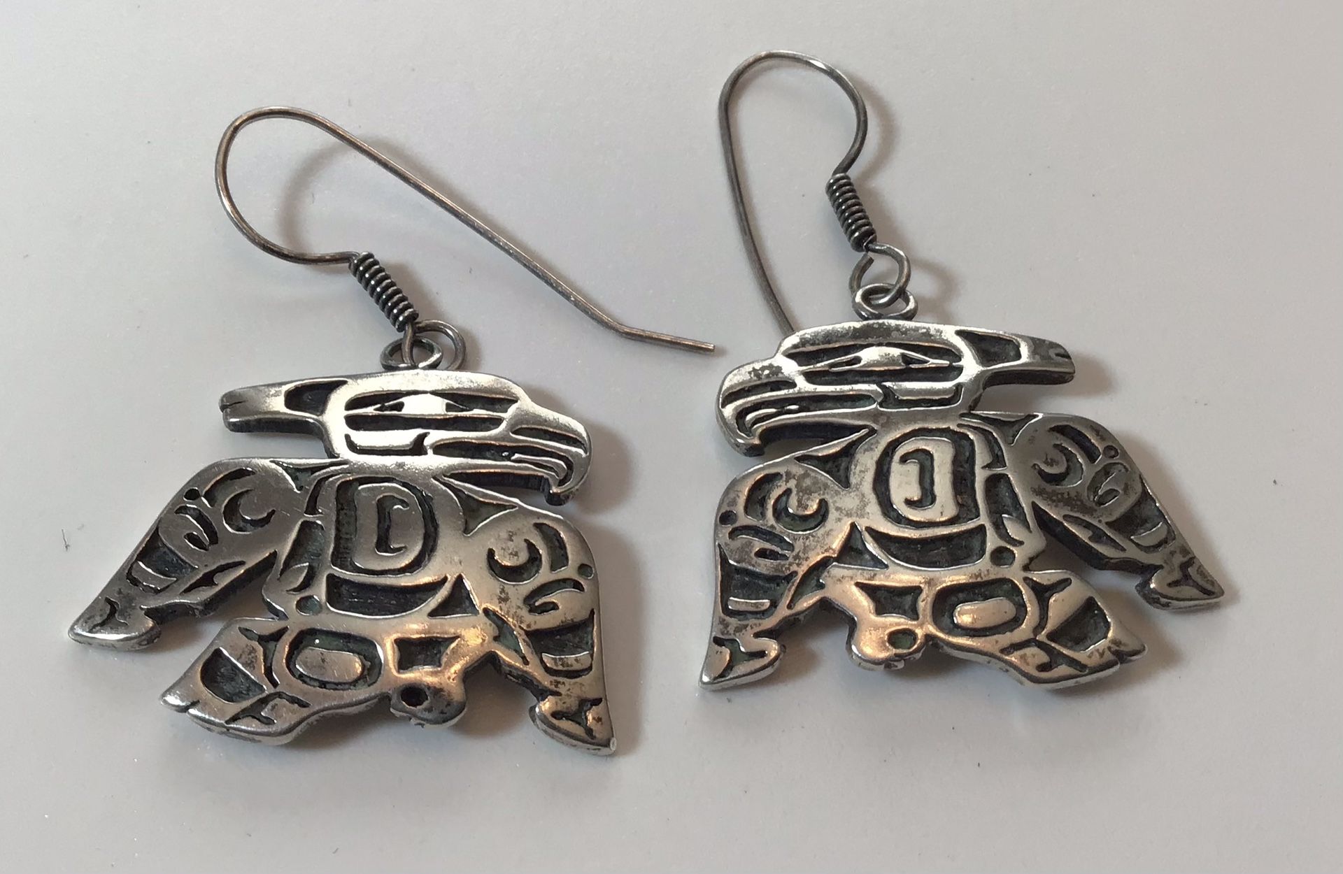 Sterling MEQ Haida Earrings 